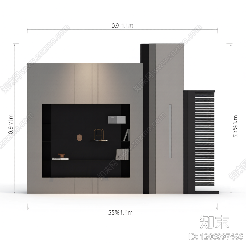 电视墙组合装饰体3D模型下载【ID:1206897466】
