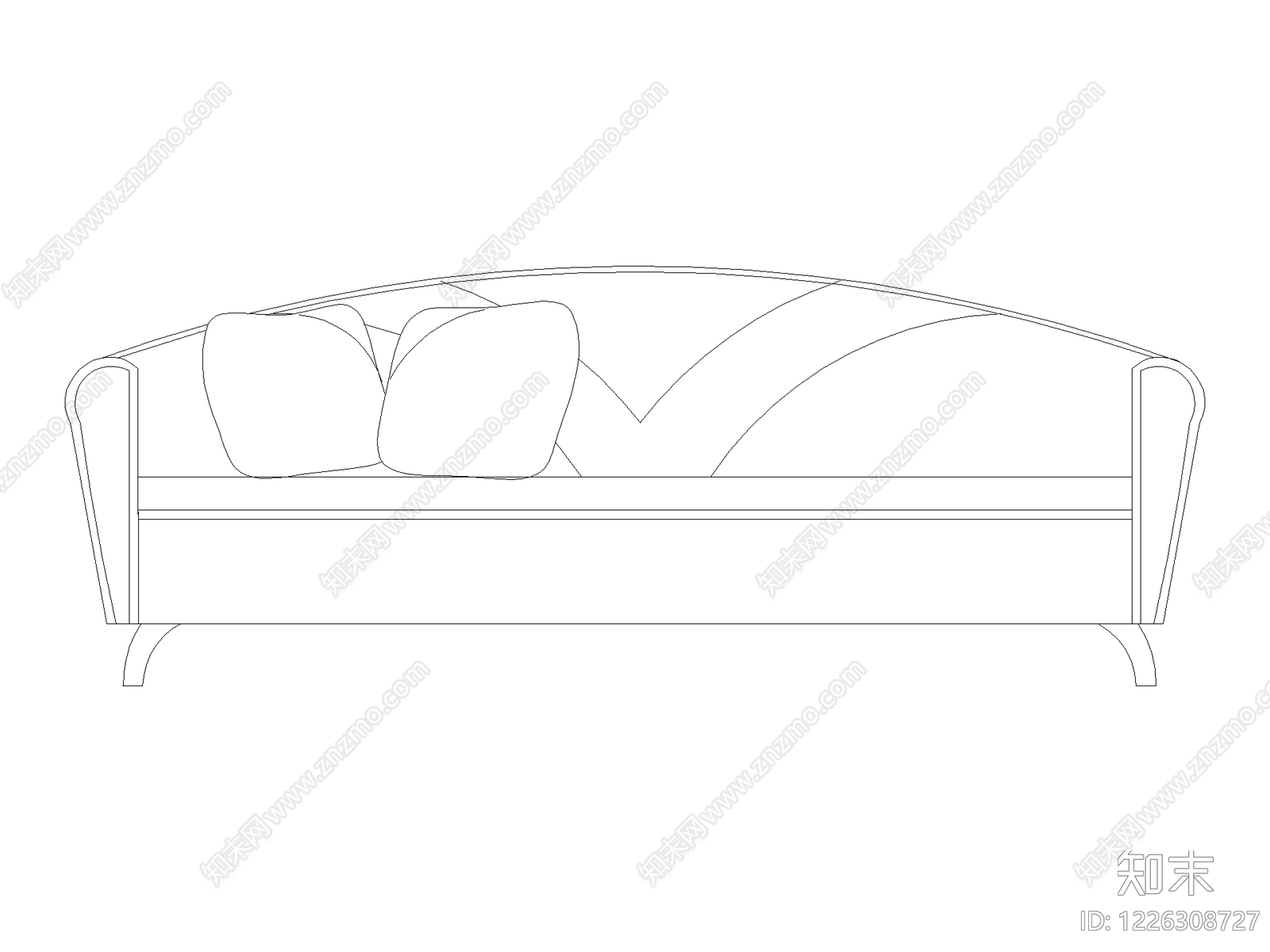 沙发cad施工图下载【ID:1226308727】