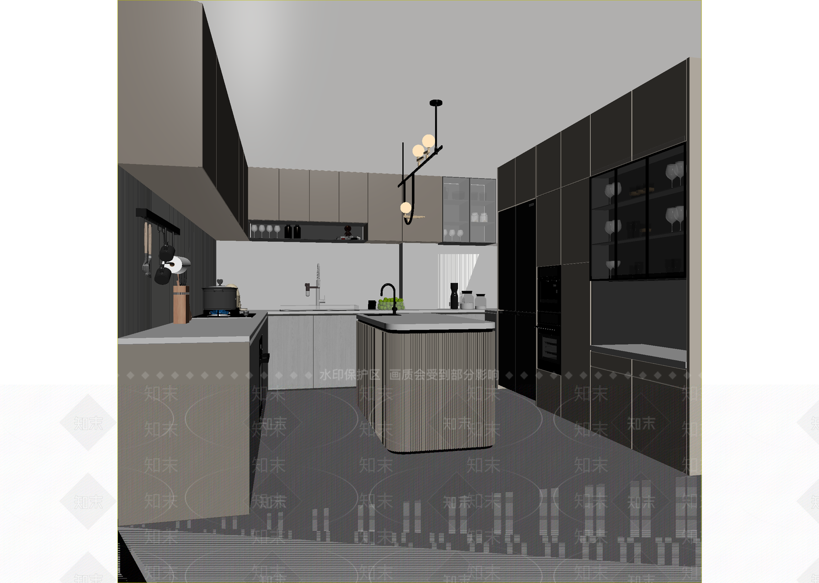 现代后厨3D模型下载【ID:1215005498】