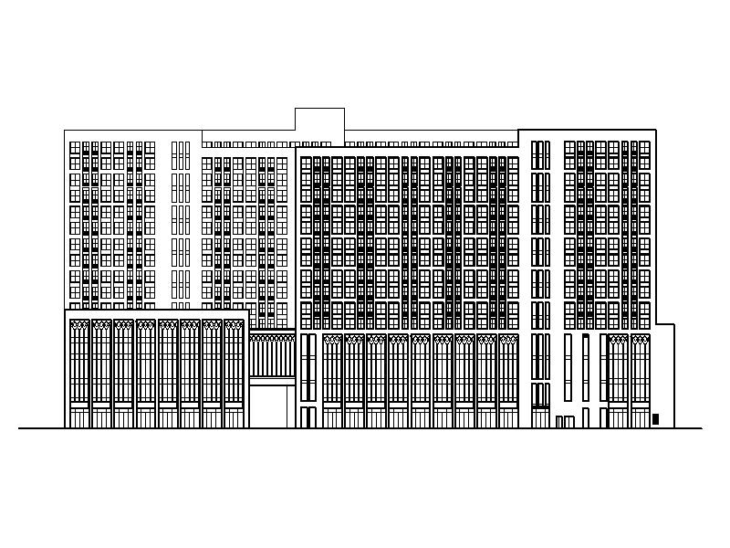 [宁夏]大型现代风格酒店办公综合楼建筑施工图施工图下载【ID:167373189】