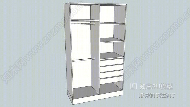 衣柜SU模型下载【ID:931702017】