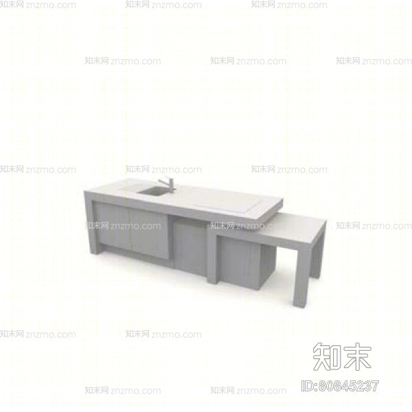 灰色洗水槽3D模型下载【ID:80845237】