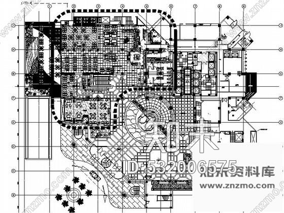 施工图上海时尚酒店全日餐厅室内装修图含效果cad施工图下载【ID:532006575】