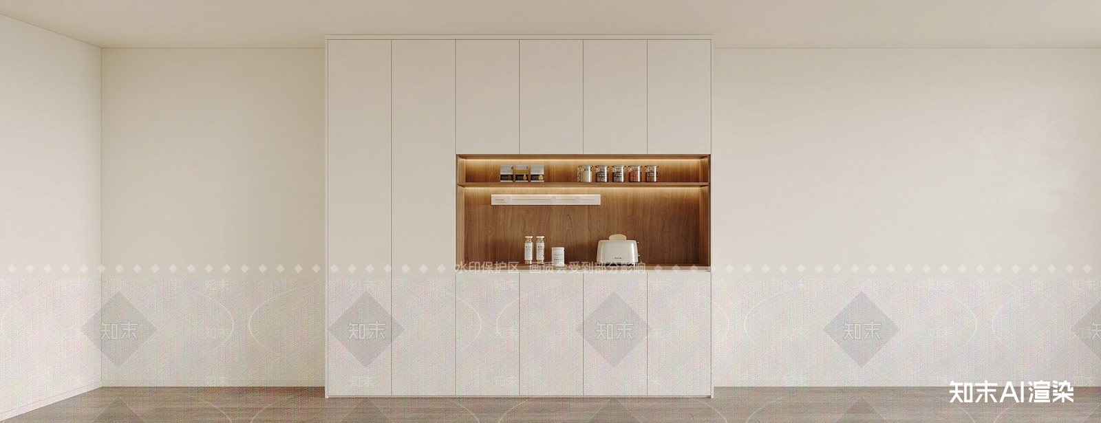 嵌入式餐边柜开放式厨房3D模型下载【ID:1227250600】