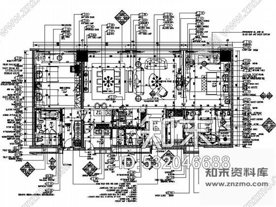 施工图知名酒店总统套房室内装修图cad施工图下载【ID:532046688】