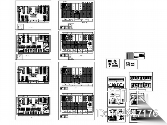 两层网吧空间装修图cad施工图下载【ID:164847176】