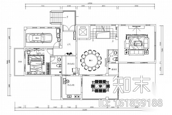 [海南]低密度海景高端社区新中式风格三层别墅装修图（含...cad施工图下载【ID:161859188】