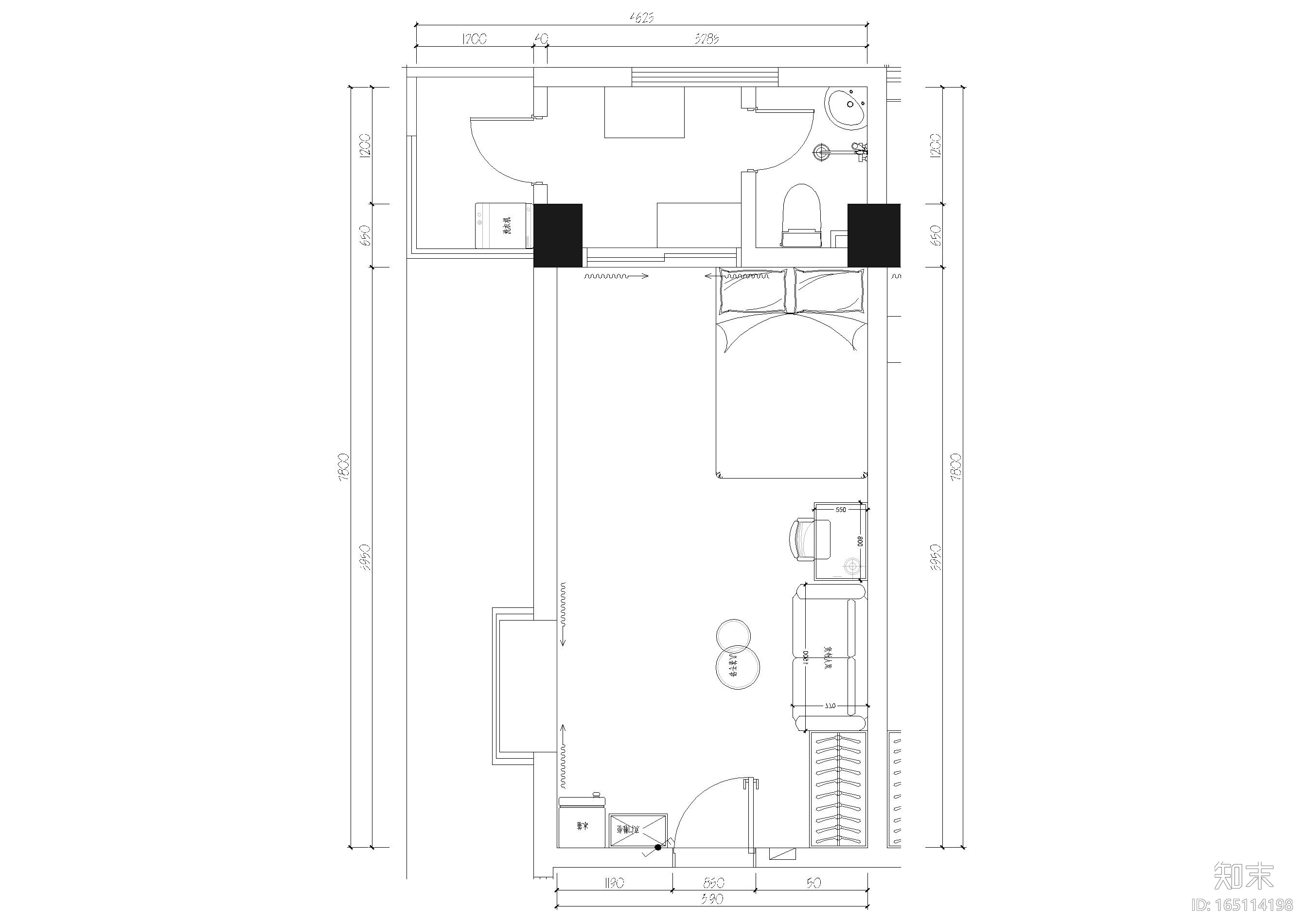[深圳]宝安红璞酒店式公寓施工图+招标文件cad施工图下载【ID:165114198】