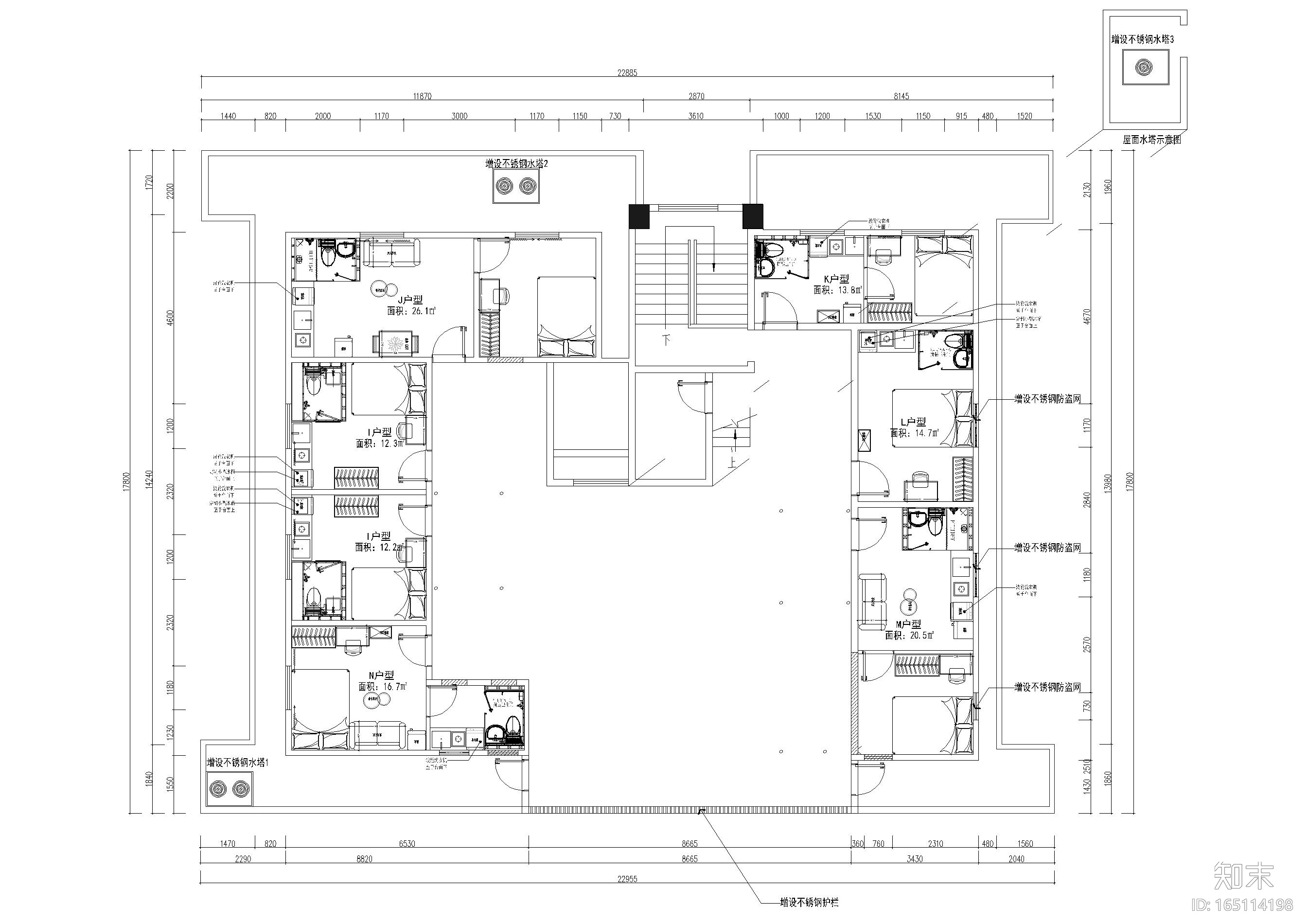 [深圳]宝安红璞酒店式公寓施工图+招标文件cad施工图下载【ID:165114198】
