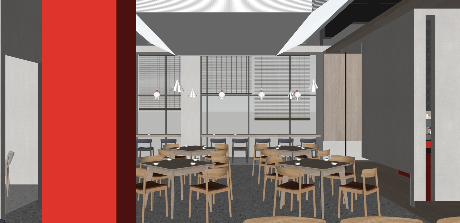 现代快餐店SU模型下载【ID:1215955888】