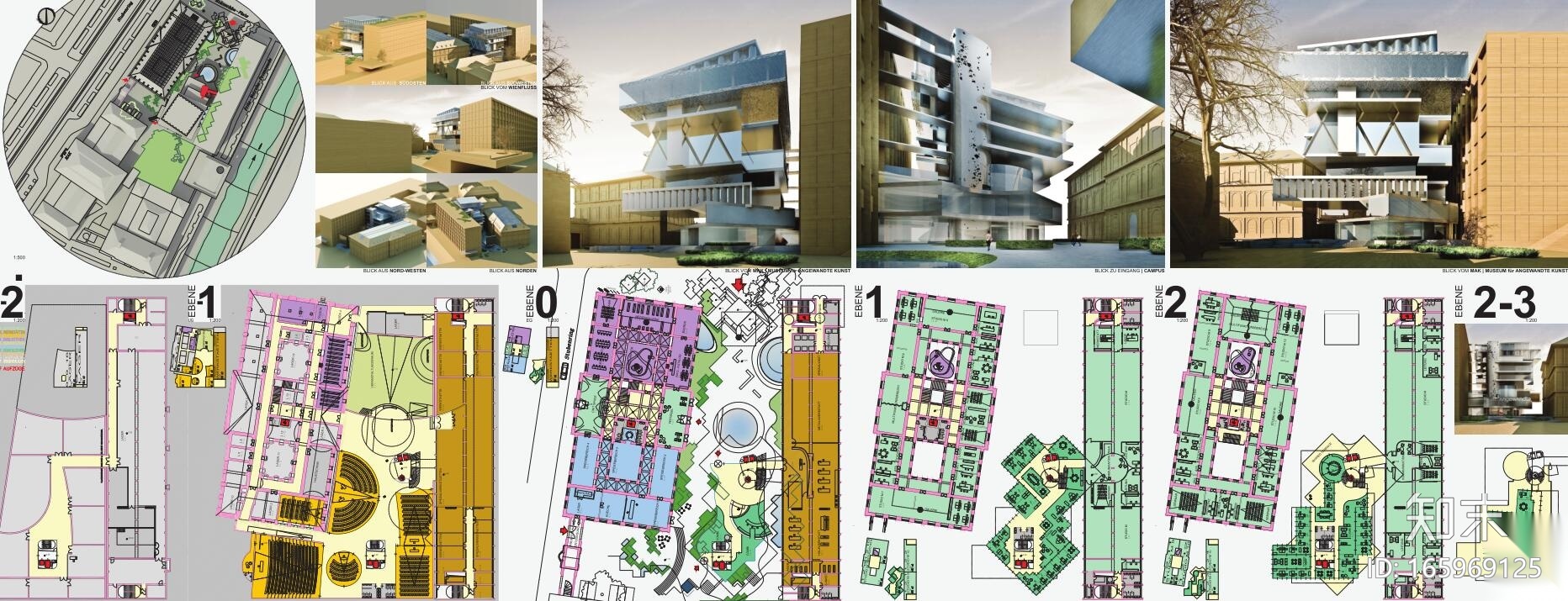 维也纳应用艺术大学扩建竞赛入围方案-15套cad施工图下载【ID:165969125】