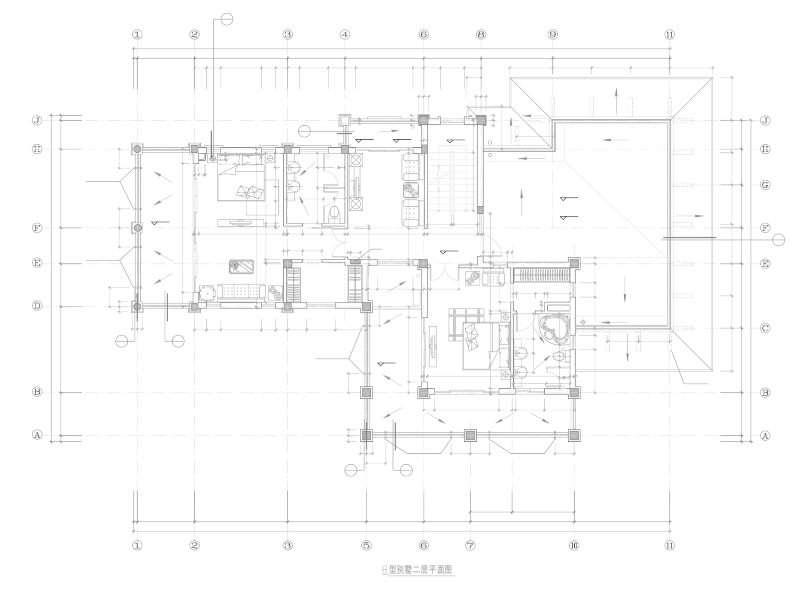 欧式三层独栋别墅建筑设计施工图施工图下载【ID:149861113】
