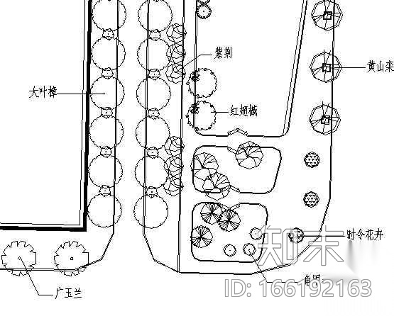 某工业园绿化设计施工图cad施工图下载【ID:166192163】