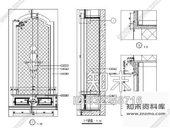 图块/节点欧式造型墙详图Ⅰcad施工图下载【ID:832258716】