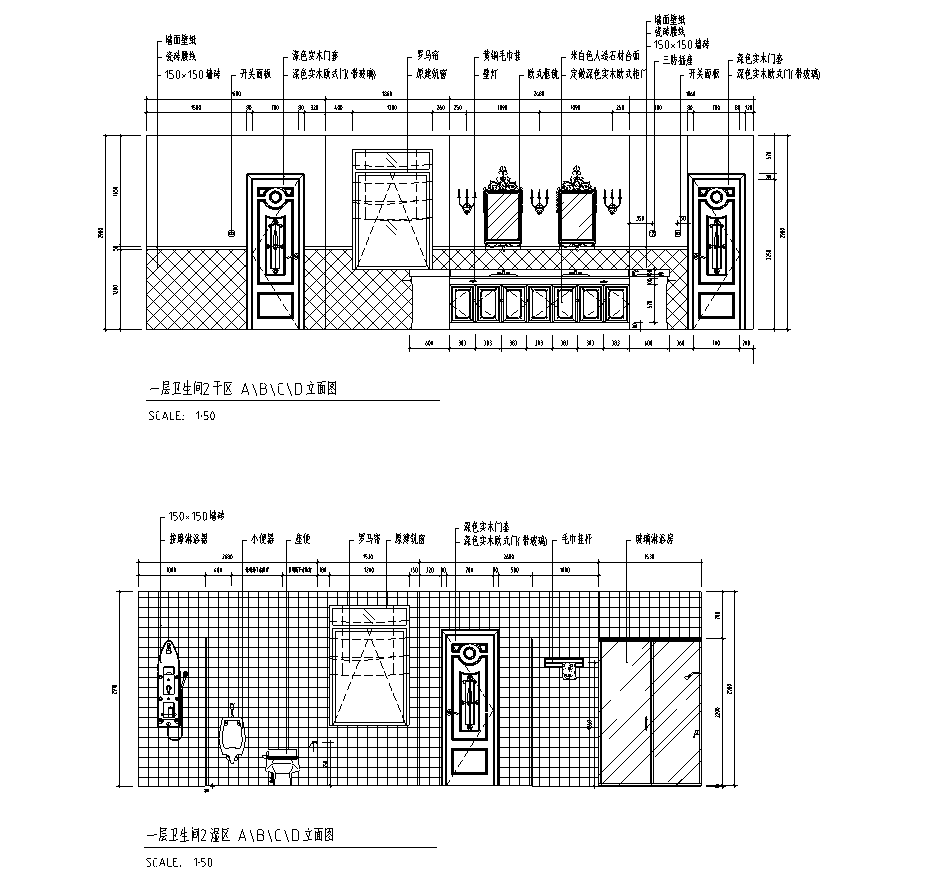 [上海]某三层别墅装修设计施工图（含效果图）cad施工图下载【ID:161689128】