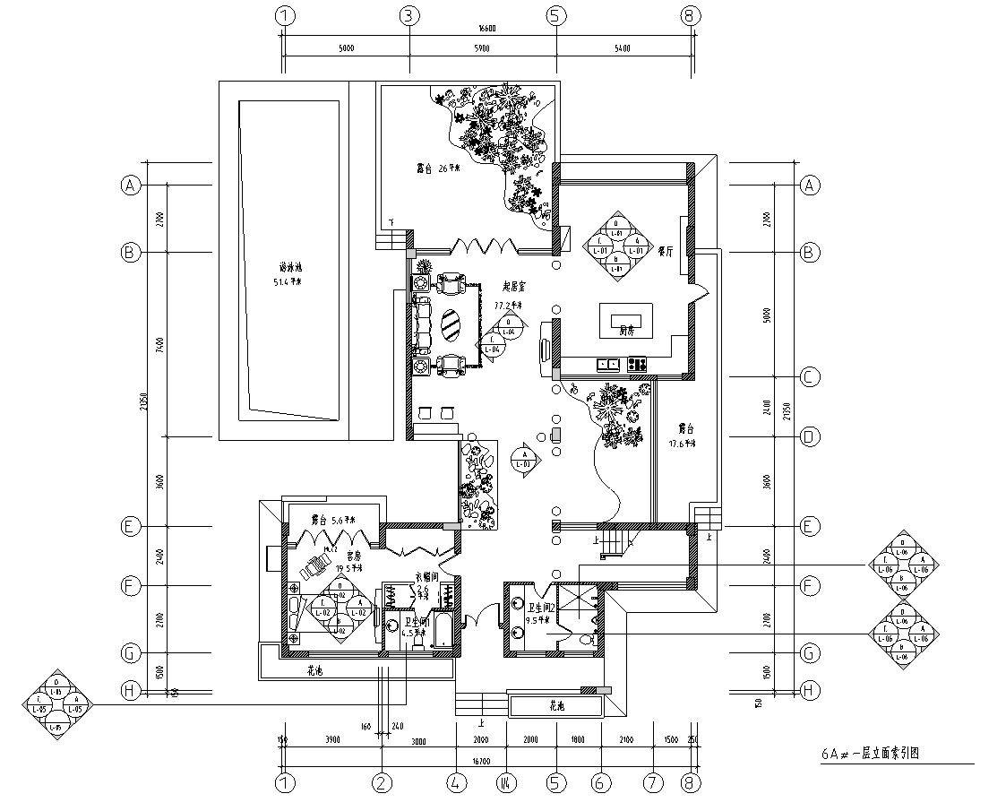 [上海]某三层别墅装修设计施工图（含效果图）cad施工图下载【ID:161689128】