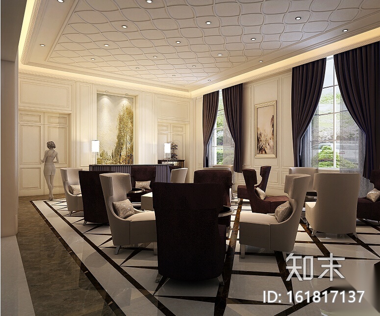 [大连]高端休闲售楼处会所设计施工图（含实景图）cad施工图下载【ID:161817137】