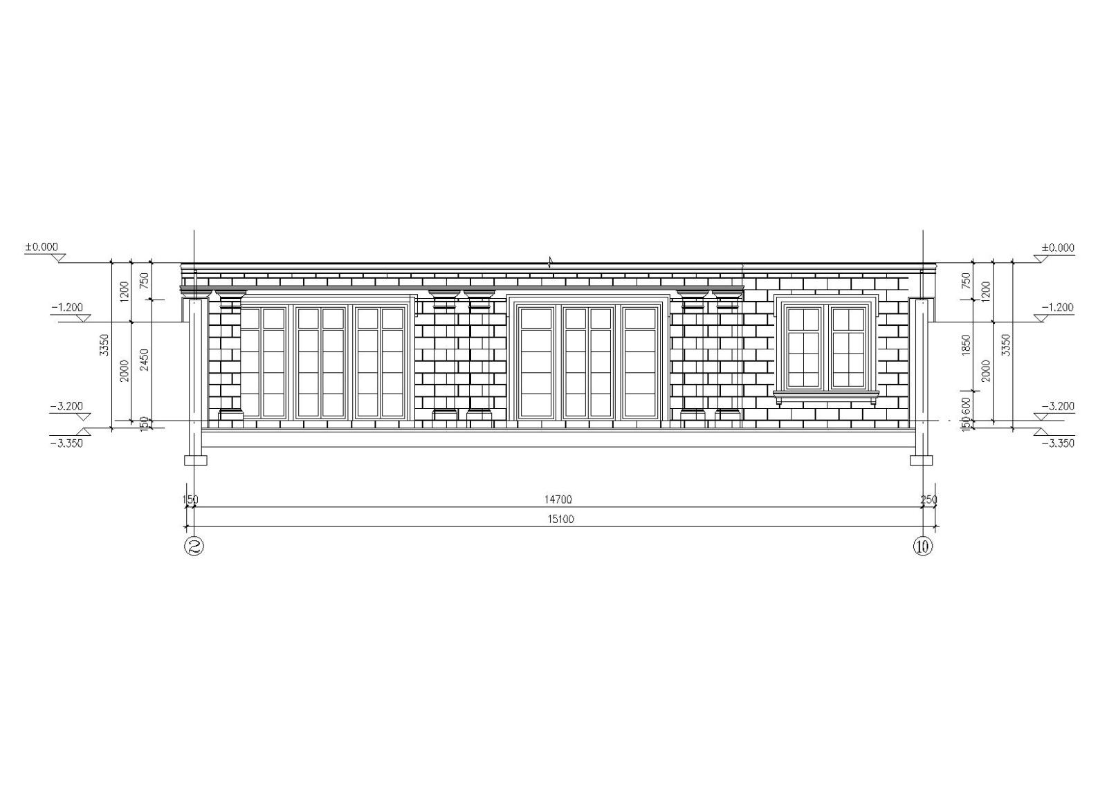 [北京]欧陆风格独栋别墅建筑施工图cad施工图下载【ID:149889136】