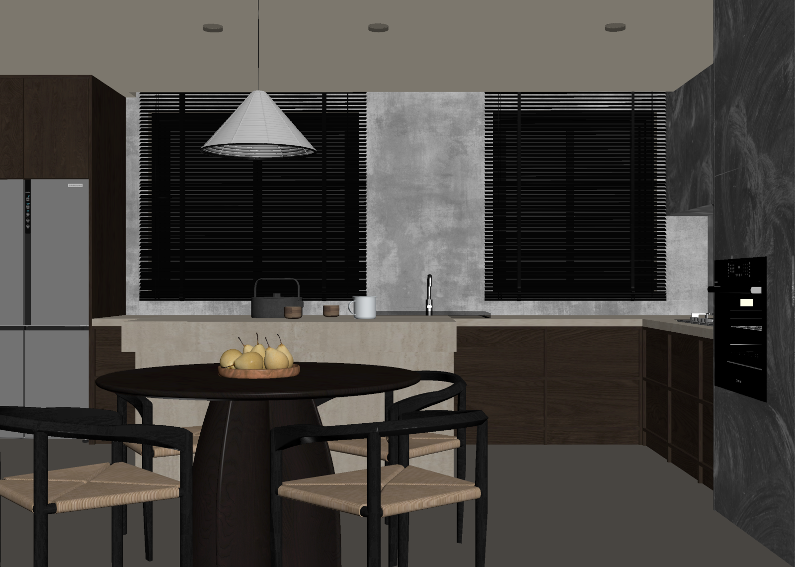 现代开放式厨房3D模型下载【ID:1215144697】