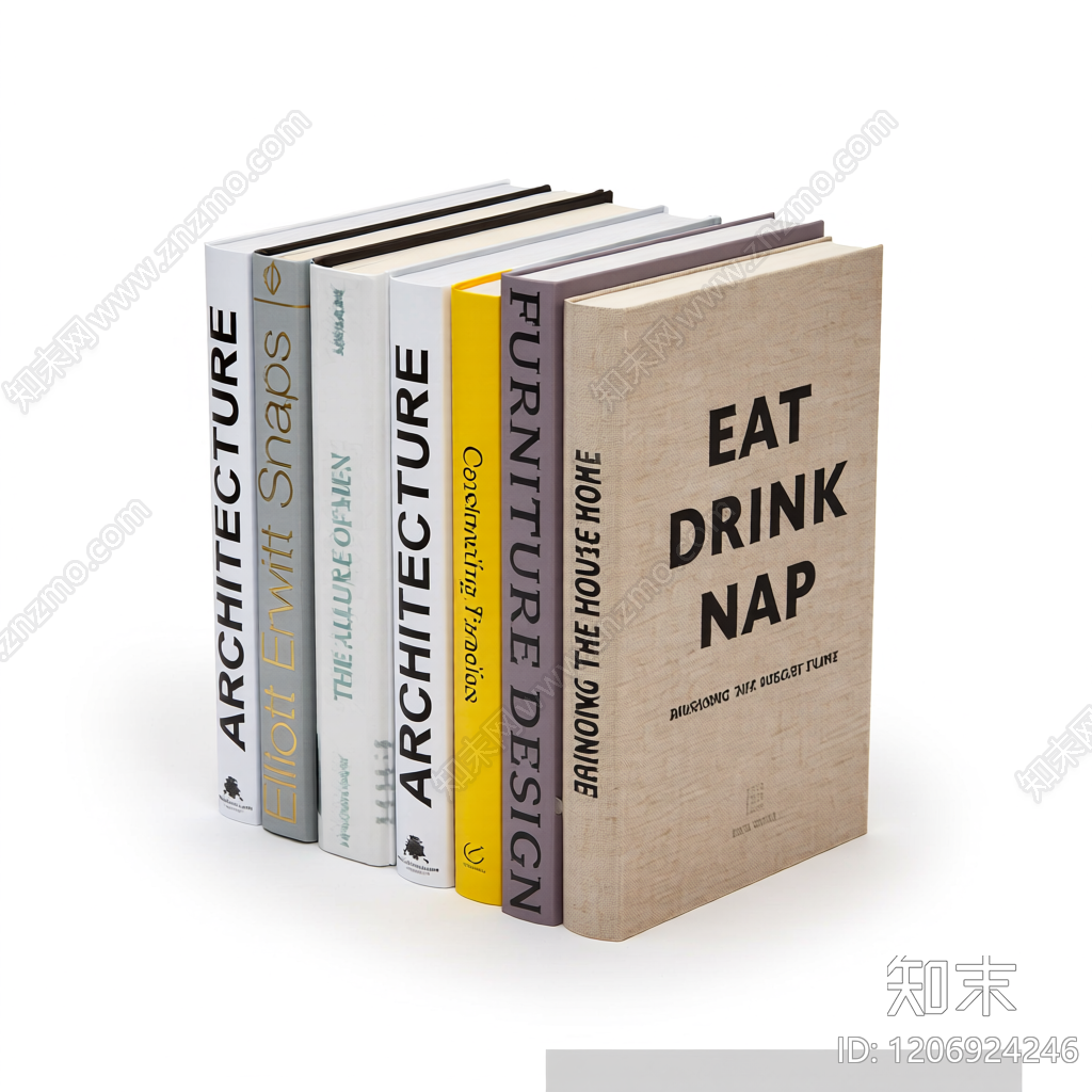 书籍组合装饰模型3D模型下载【ID:1206924246】