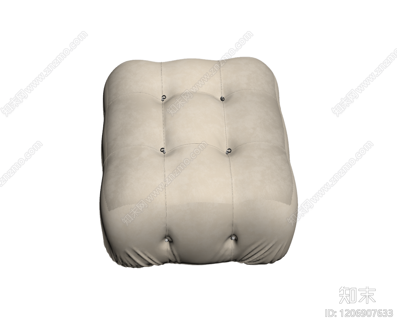 米色布艺脚凳3D模型下载【ID:1206907633】