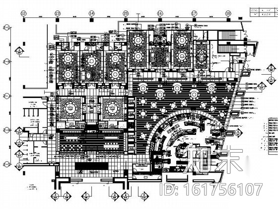 [北京]酒店风味中餐厅室内装修施工图cad施工图下载【ID:161756107】