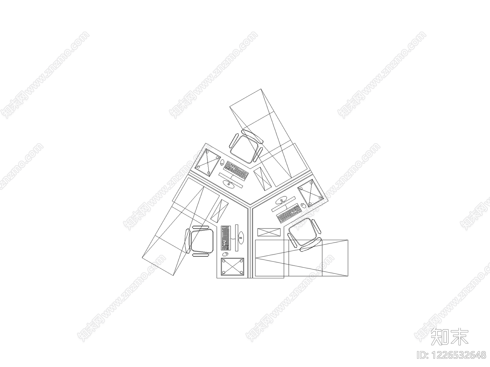 现代桌子CAD图纸