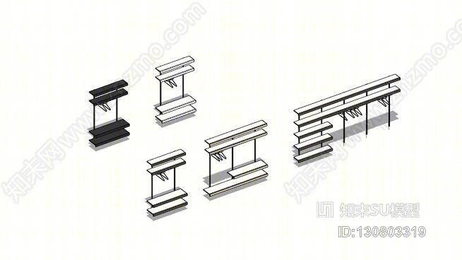 论衣柜搁置系统SU模型下载【ID:130803319】