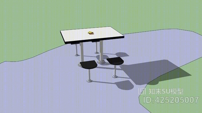 NUS艺术食堂的桌椅SU模型下载【ID:425205007】