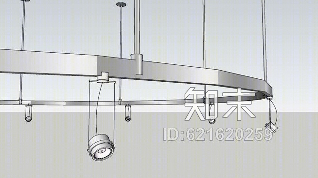 8“圆轨灯系统”SU模型下载【ID:621620259】