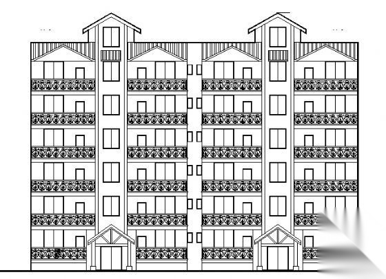 某六层住宅楼建筑施工图cad施工图下载【ID:149540185】