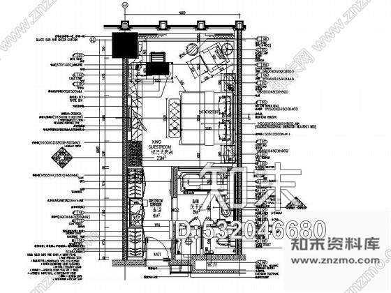 施工图常州温馨客房大床房室内装修图施工图下载【ID:532046680】