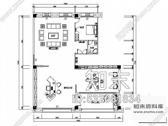 施工图原创上市公司董事长办室设计CAD施工图含效果图施工图下载【ID:532081834】