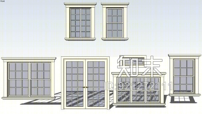 玻璃窗和玻璃门SU模型下载【ID:921272111】