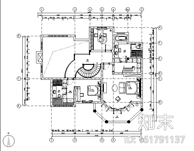 美式风格复地爱伦坡别墅设计施工图（附效果图）cad施工图下载【ID:161791137】