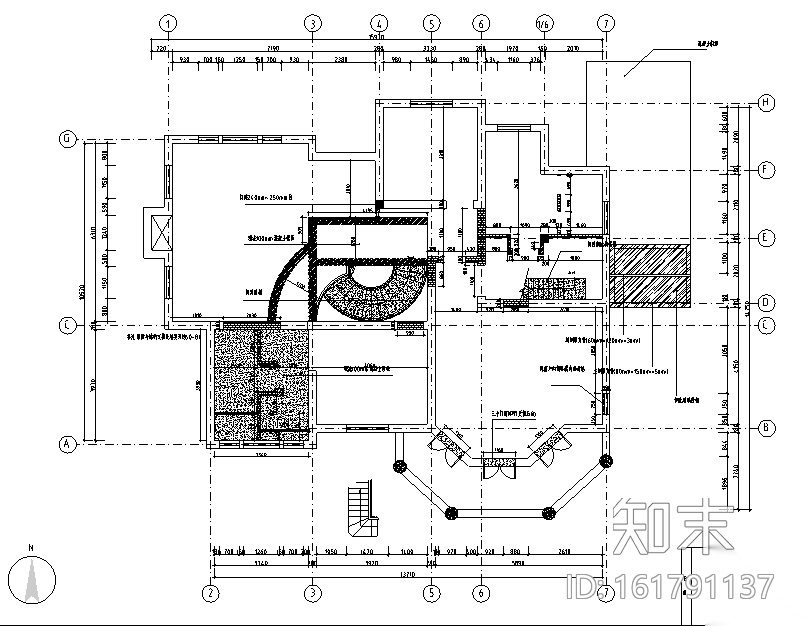 美式风格复地爱伦坡别墅设计施工图（附效果图）cad施工图下载【ID:161791137】