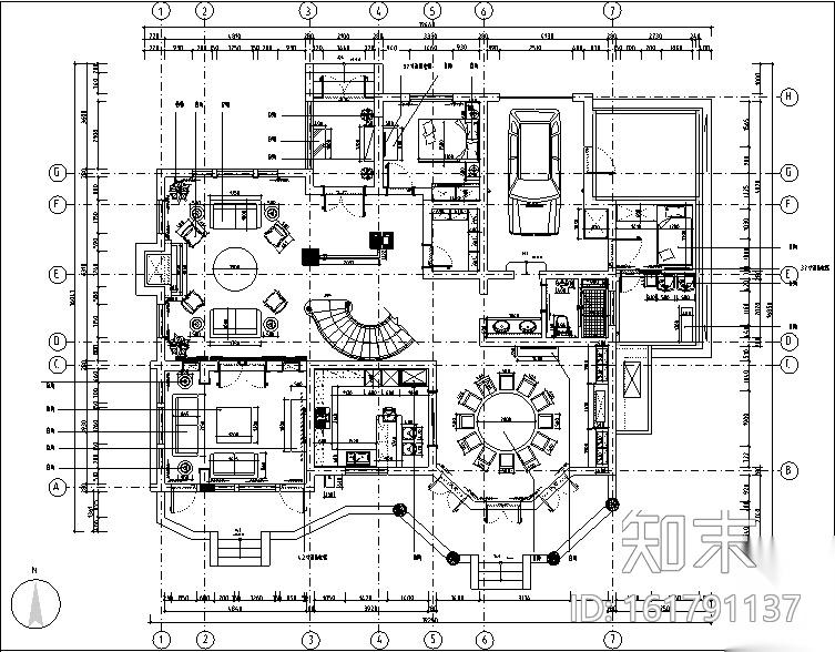 美式风格复地爱伦坡别墅设计施工图（附效果图）cad施工图下载【ID:161791137】