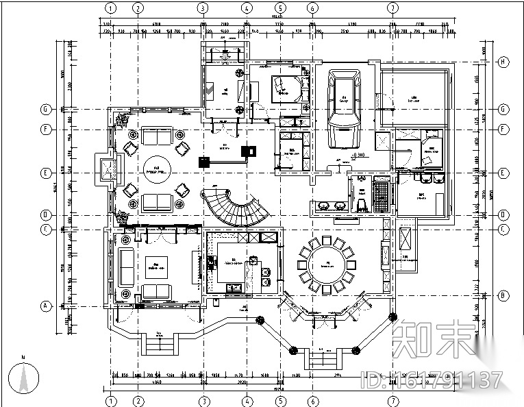 美式风格复地爱伦坡别墅设计施工图（附效果图）cad施工图下载【ID:161791137】