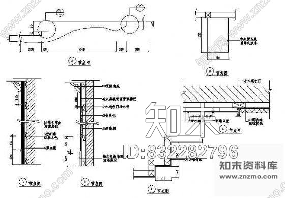 图块/节点墙体装饰剖面图1cad施工图下载【ID:832282796】