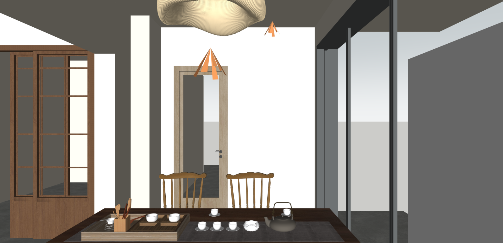 中古家居餐厅SU模型下载【ID:1215969516】