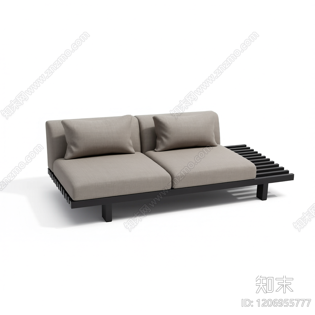 现代灰白沙发3D模型下载【ID:1206955777】
