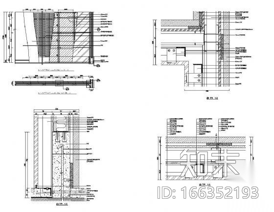 公共空间墙面装饰详图施工图下载【ID:166352193】