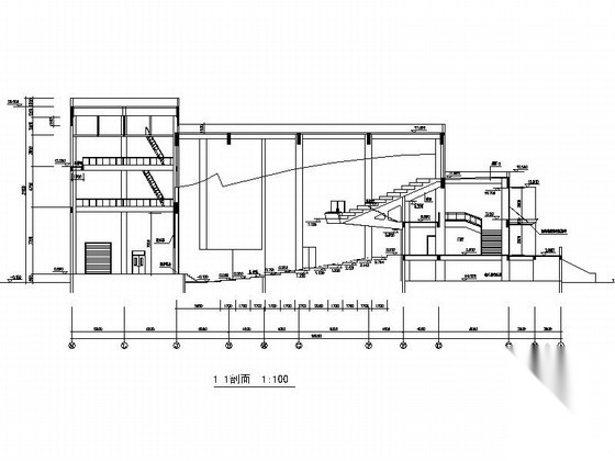 某学校三层多功能报告厅建筑方案图cad施工图下载【ID:166805178】