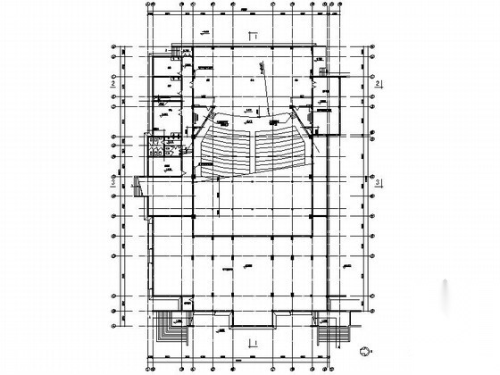 某学校三层多功能报告厅建筑方案图cad施工图下载【ID:166805178】