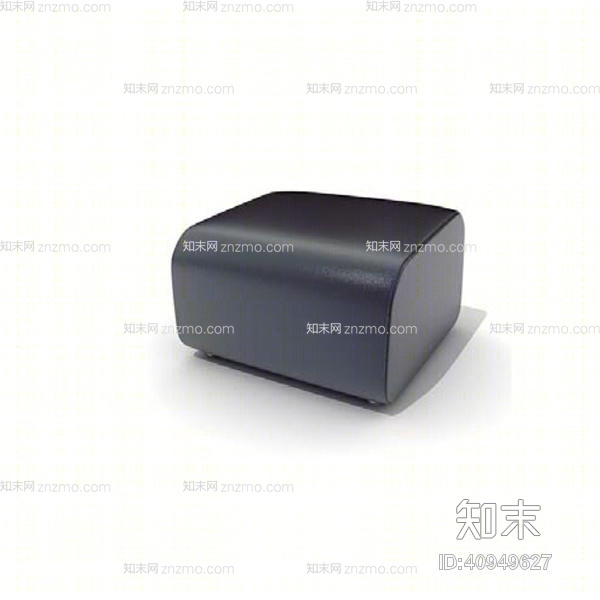 现代黑色皮质沙发凳3D模型下载【ID:40949627】