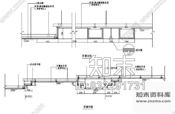 图块/节点二级吊顶节点cad施工图下载【ID:832291731】