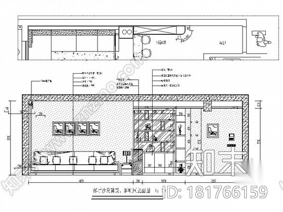 [无锡]文明社区简约现代两室两厅设计装修图（含效果）cad施工图下载【ID:181766159】