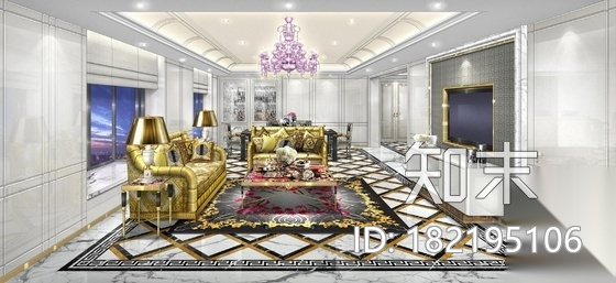 [福州]市中心简欧风格四室两厅装修图（含方案）cad施工图下载【ID:182195106】