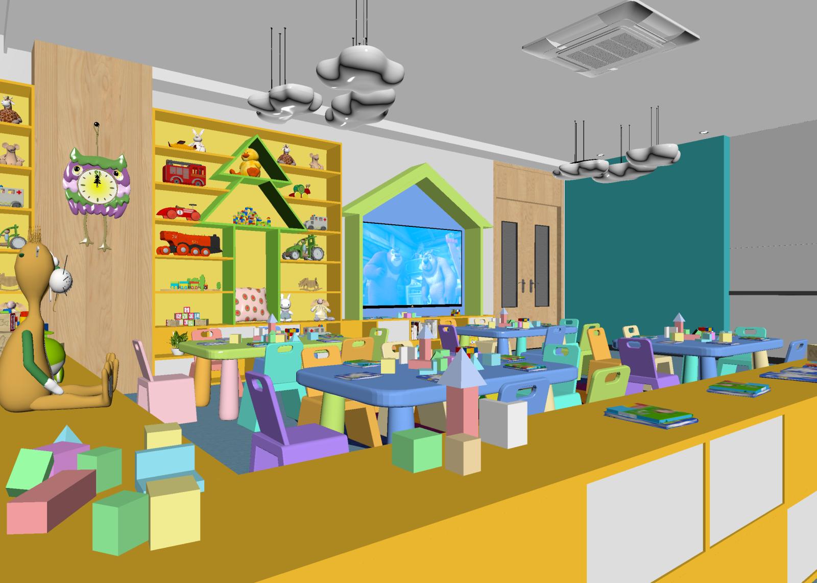 现代幼儿园3D模型下载【ID:1214553172】