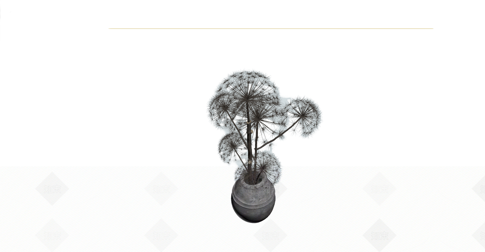 带花盆的蒲公英装饰3D模型下载【ID:1205543774】